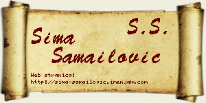 Sima Samailović vizit kartica